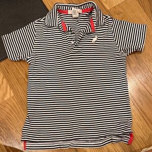 The Beaufort Bonnet Company Navy and White Striped Polo